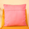 Grey Cushion Cover with Pink Crochet Flower - Image 3