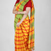 Sunflower Combination with Red Checks Saree