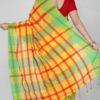 Sunflower Combination with Red Checks Saree - Image 3