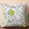 White Printed Cushion Cover Crochet Work